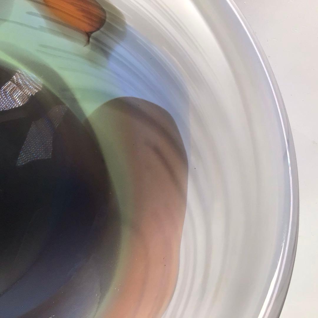 Ｒ５６２　水指　『倉本陽子作』『ガラス製』『竹蓋』『陵線の風景』　共箱　茶道具