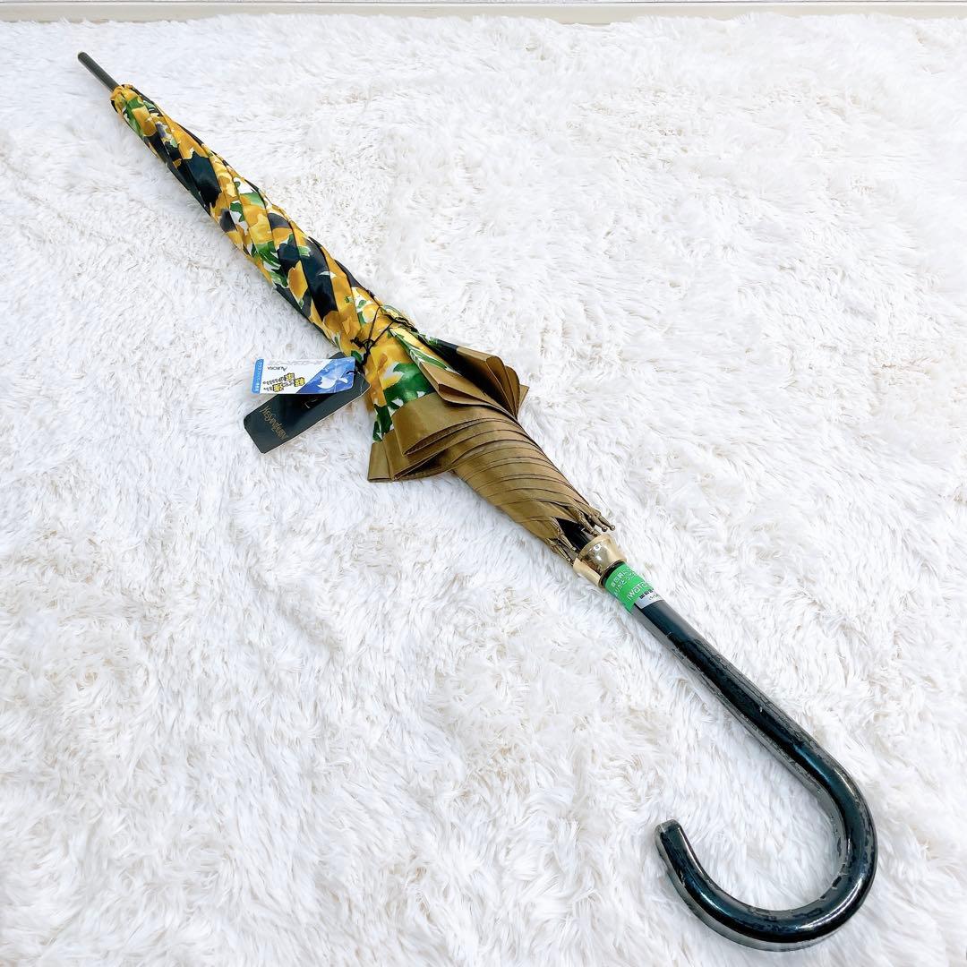 ✨新品未使用✨ イヴサンローラン 長傘 タグ付き 花柄 ブラック イエロー