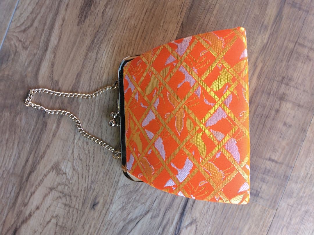 七五三用　女の子　オレンジ　鶴柄　ハコセコセット