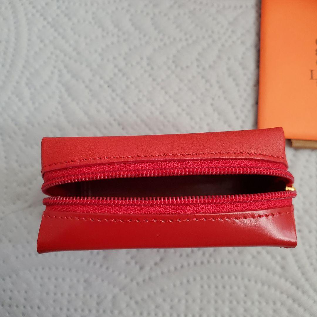 未使用品 LOEWE ロエベ レザー ケース ミニポーチ レッド