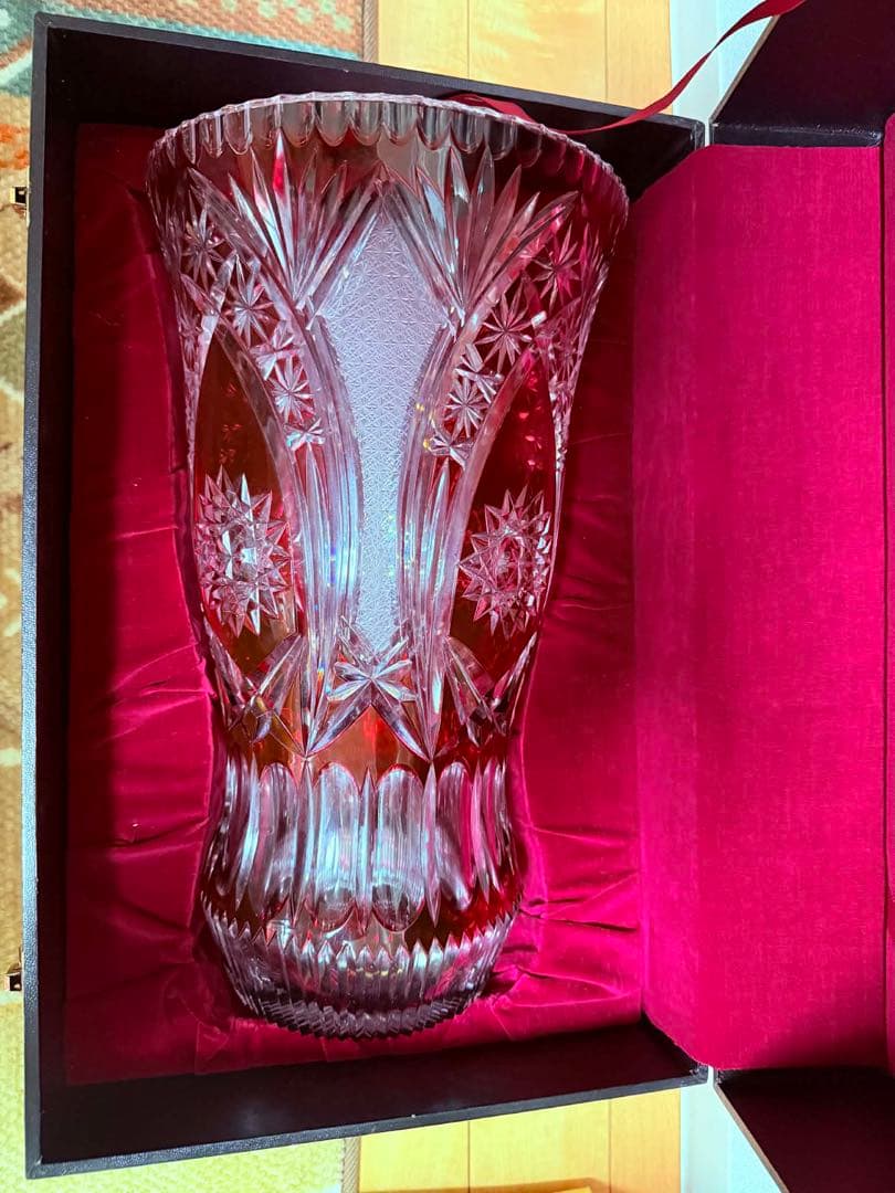 大型クリスタル花瓶　ドイツ製　LAUSITZER GLAS クリスタル