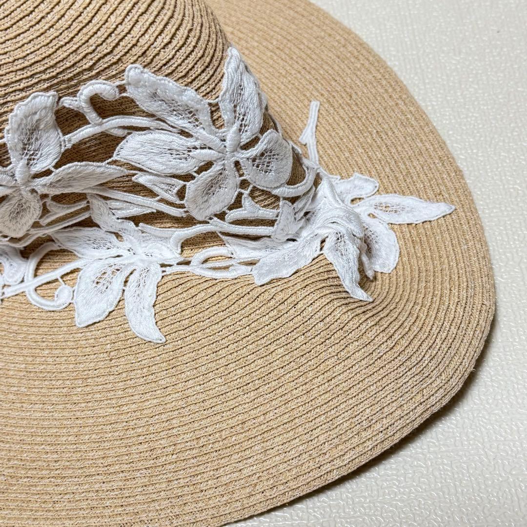 【新品タグ付】Athena New York 刺繍 プルメリア ストローハット