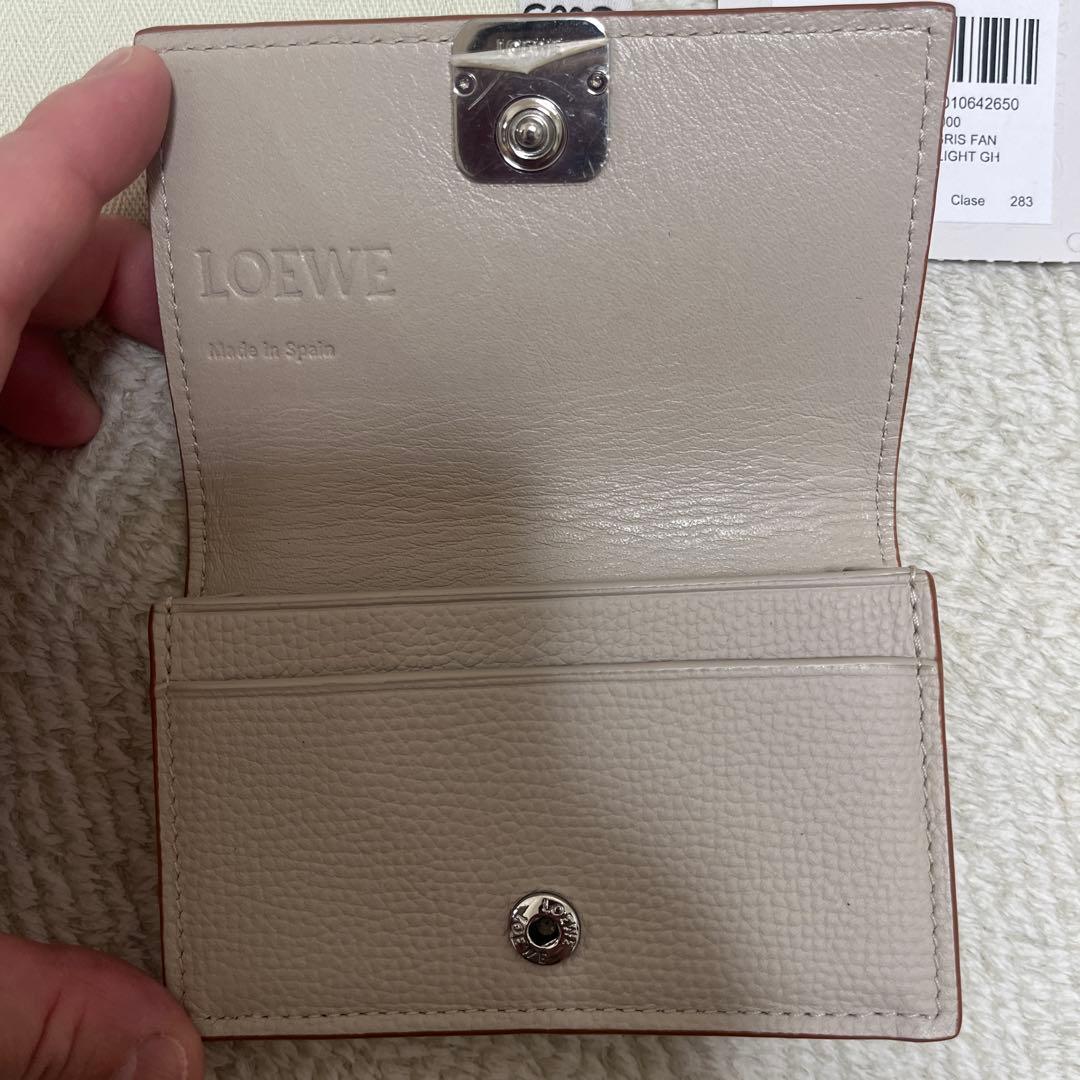 LOEWE グレー レザー 名刺入れ 保存袋付き