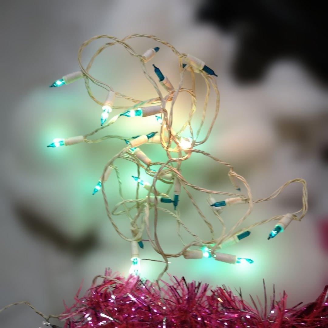 昭和レトロ　120cmクリスマスツリーオーナメント、電飾セット　サンタ他　まとめ