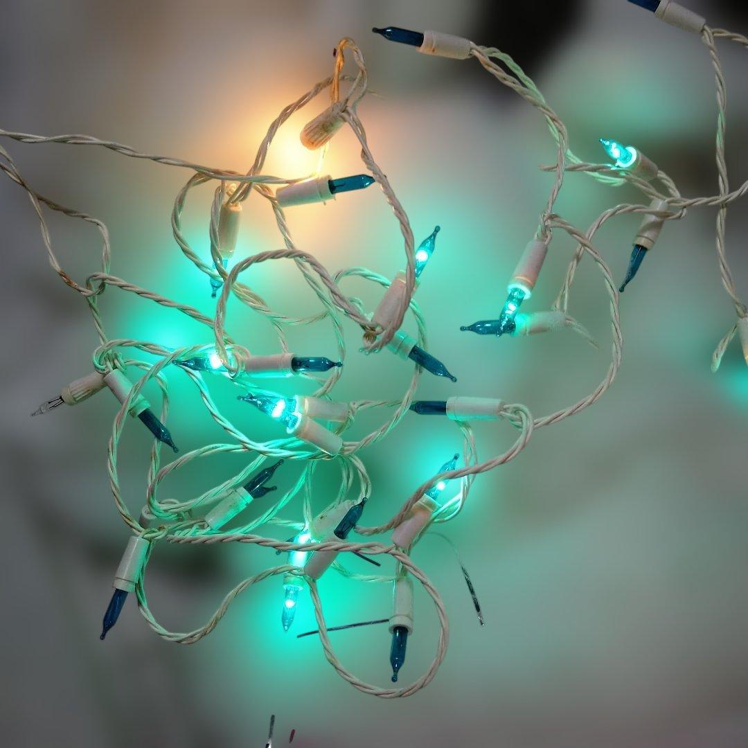 昭和レトロ　120cmクリスマスツリーオーナメント、電飾セット　サンタ他　まとめ