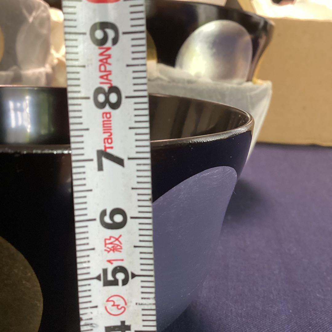 魯山人写本金箔銀箔日月椀　　9客　　　木乾製　新品未使用