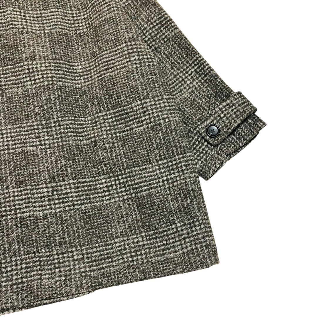 美品✨24AW spick&span Wスライバーチェックハーフコート　ブラウン