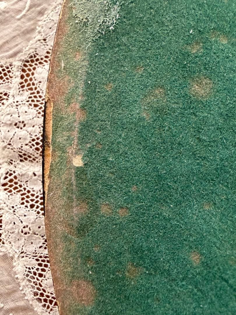 希少 フランスアンティーク お花のメダイヨン オーバルフレーム ドームガラス