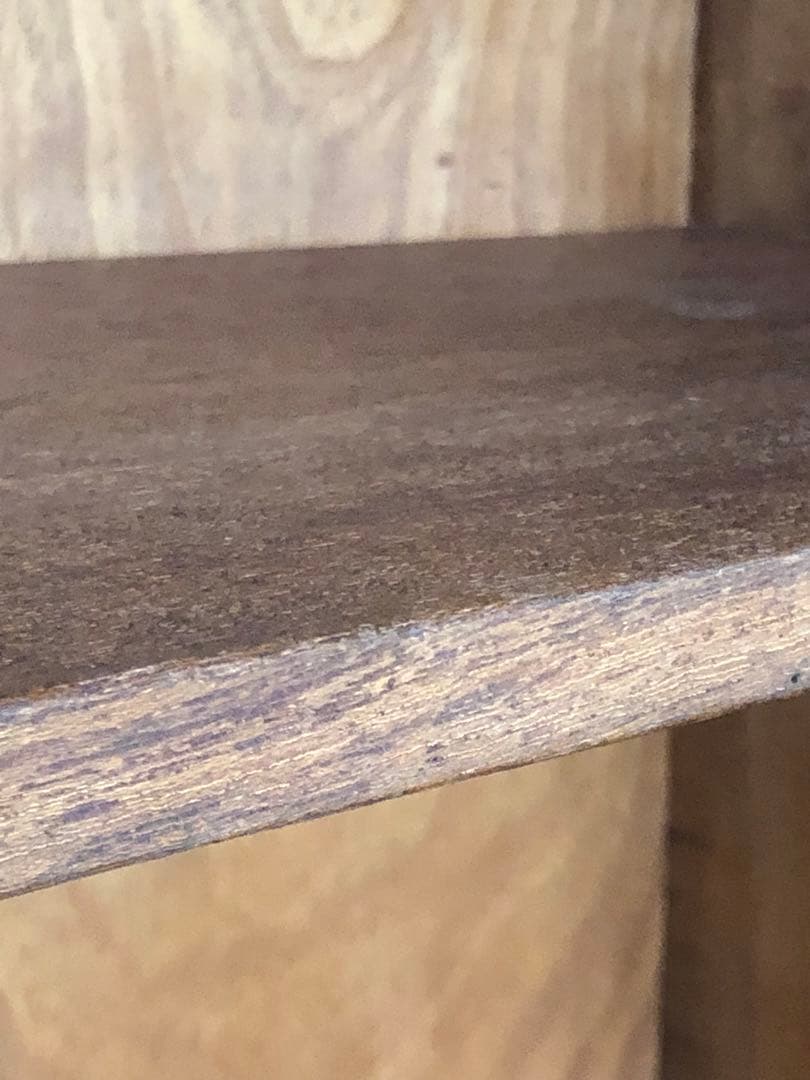 オーク材 洋モダン 【 アンティークキャビネット 】大正ガラス ビンテージ家具