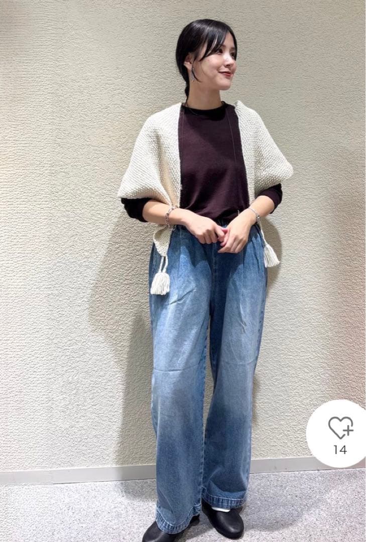 タグ付き未使用品　かぐれ　ウォッシャブルウールプルオーバー　BROWN