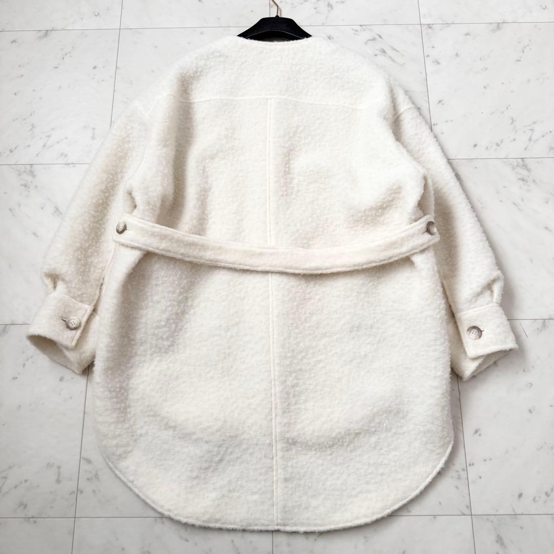 極美品❤️パシオーネ passione シャギーコート　ノーカラー　ジャケット