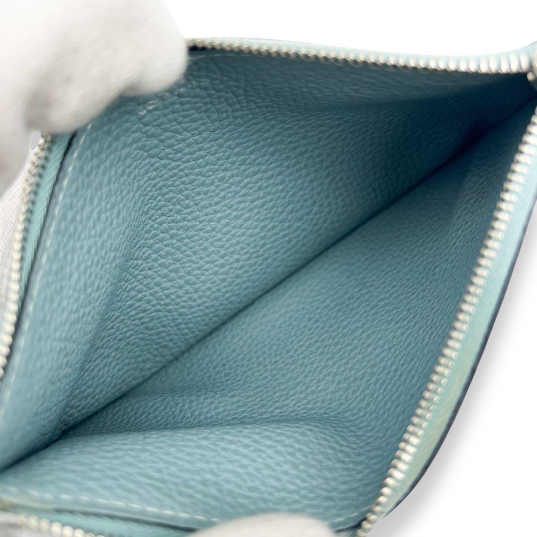 【美品】エルメス　ドゴン　トゴ　折財布　長財布　ライトブルー　797