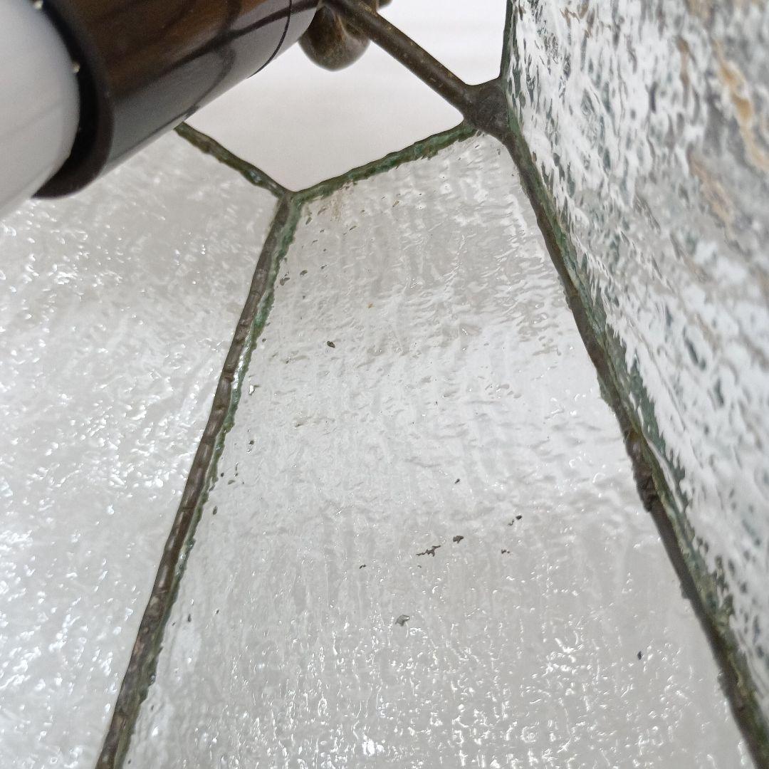 レトロ　ステンドグラス 六角形 ペンダントライト　吊り下げランプ　1灯