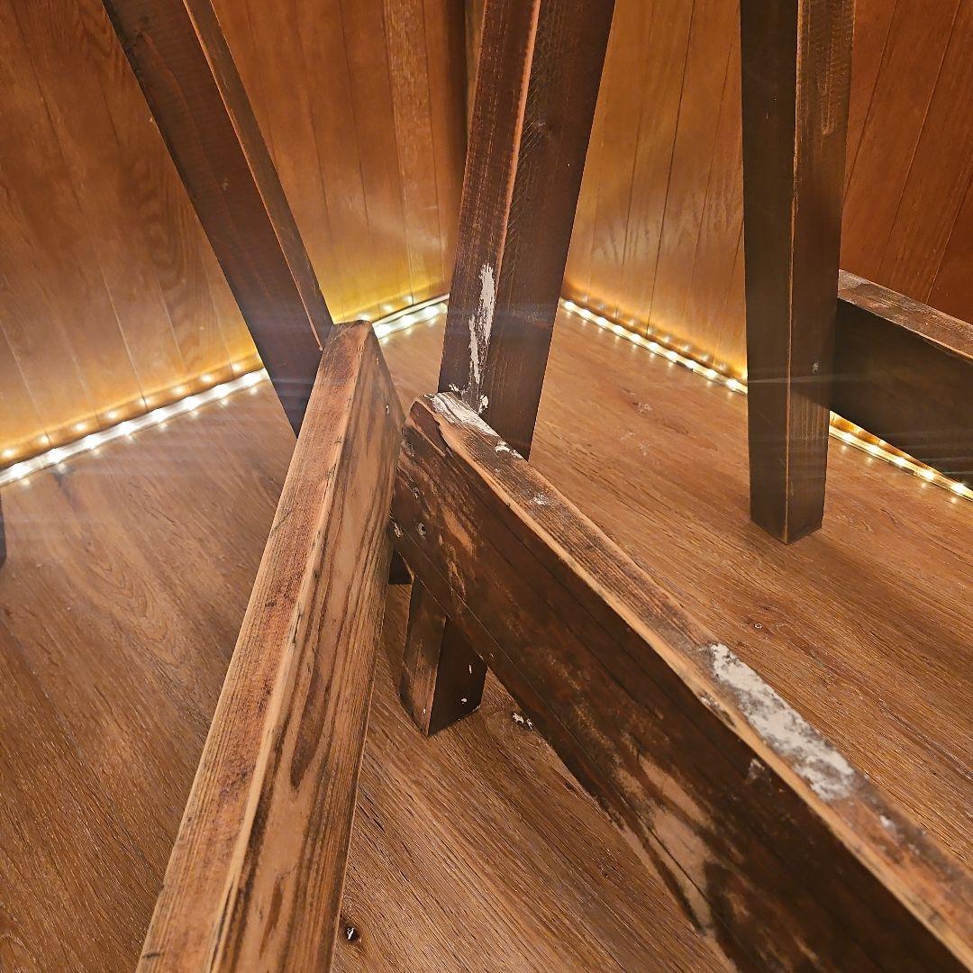 木製ソーホース　A型スタンド　テーブル脚　ヴィンテージ調ハンドメイド　２セット