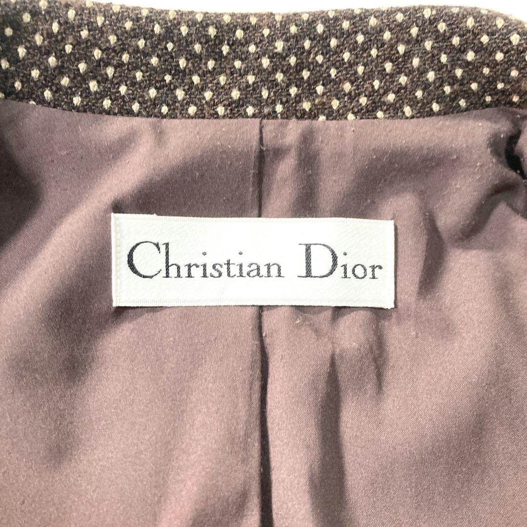 クリスチャンディオール Dior テーラードジャケット ドット ウール