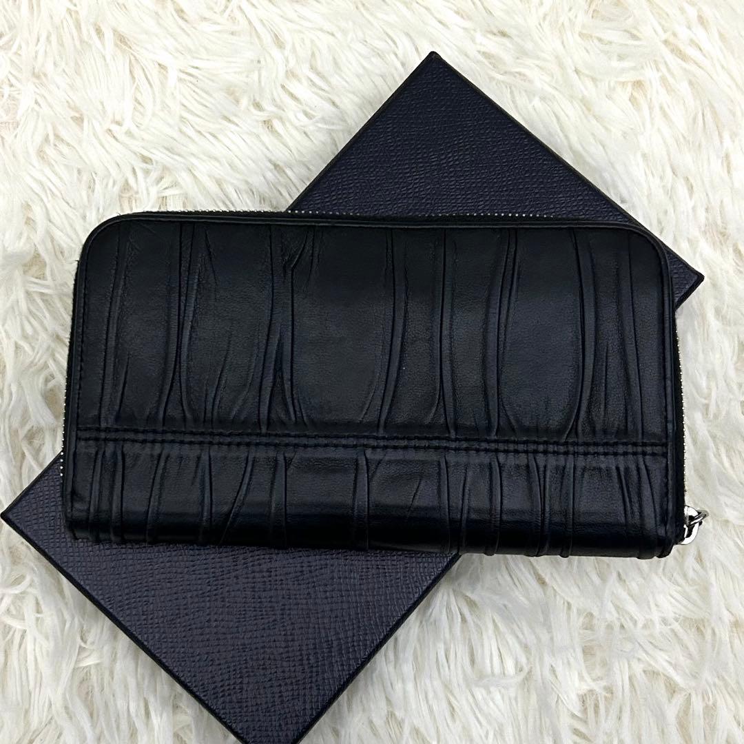 ［美品］PRADA プラダ ラウンドファスナー 長財布 ブラック