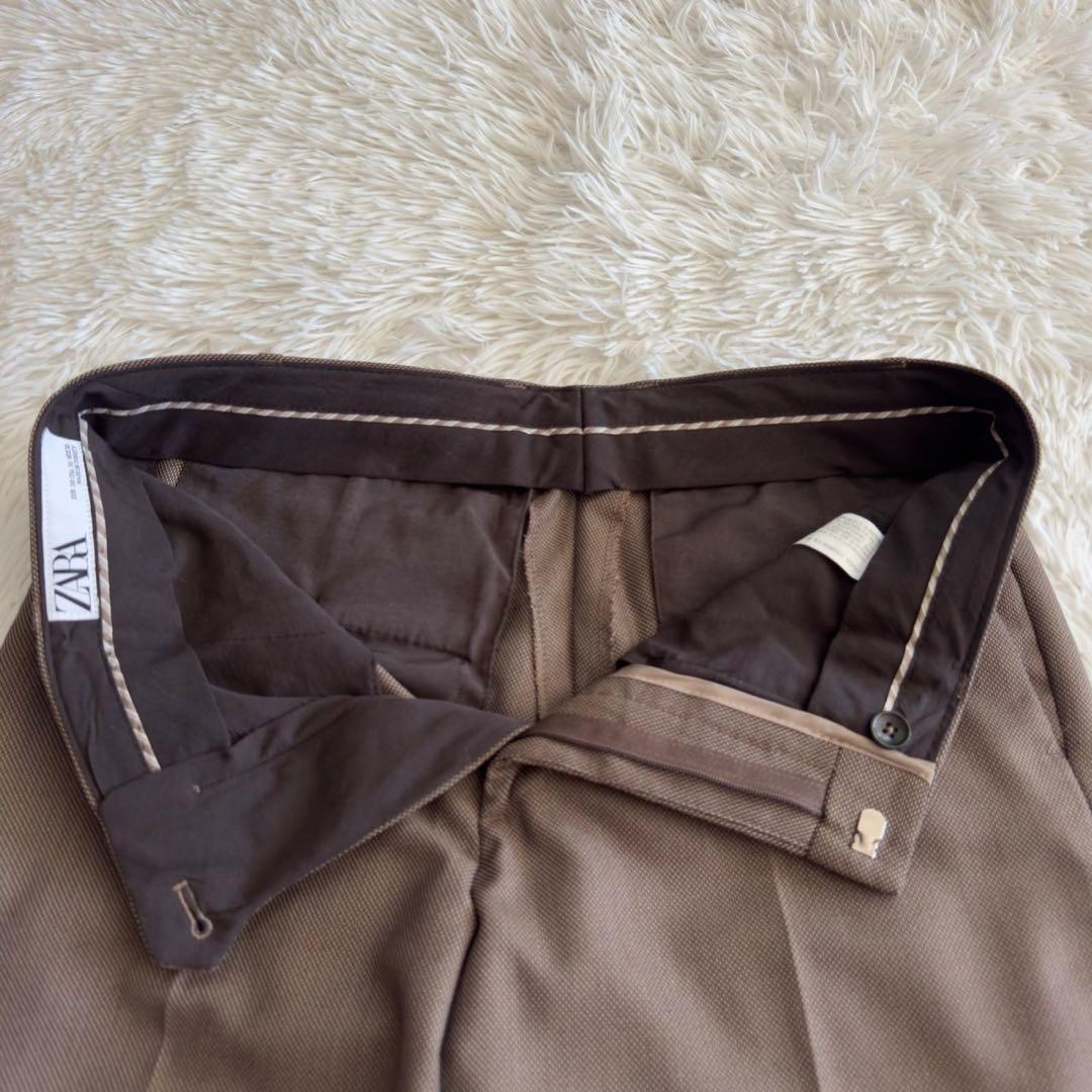 人気✨ZARA スリーピース　3P スーツ　バーズアイ柄　ラペルピン　チェーン