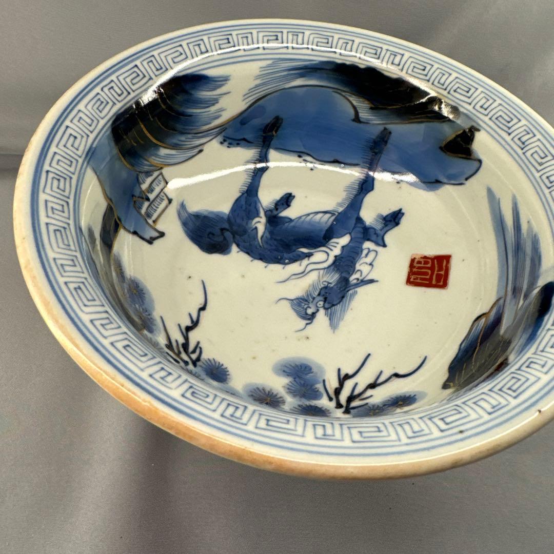 高台丼・古伊万里・麒麟図・松と梅