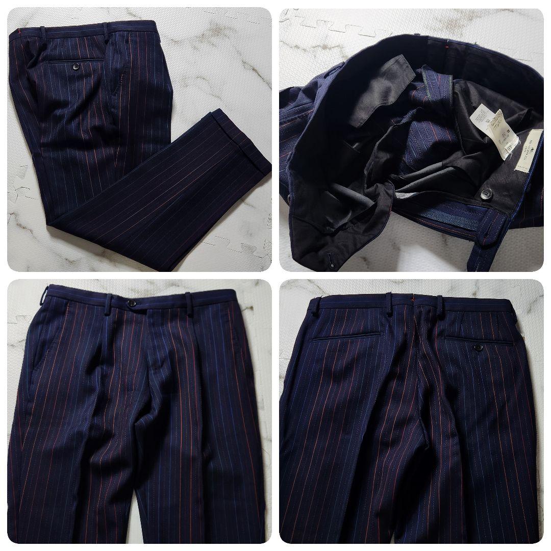 極美品✨L相当 エトロ スーツ ペイズリー総柄 ストライプ マルチカラー