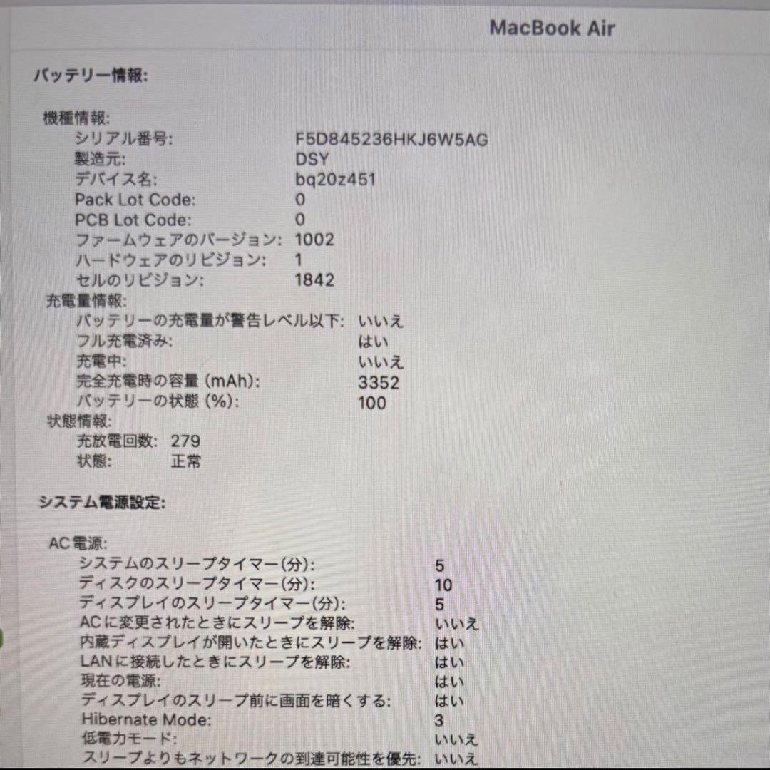 【美品】Apple MacBook Air 2018 13.3 inch