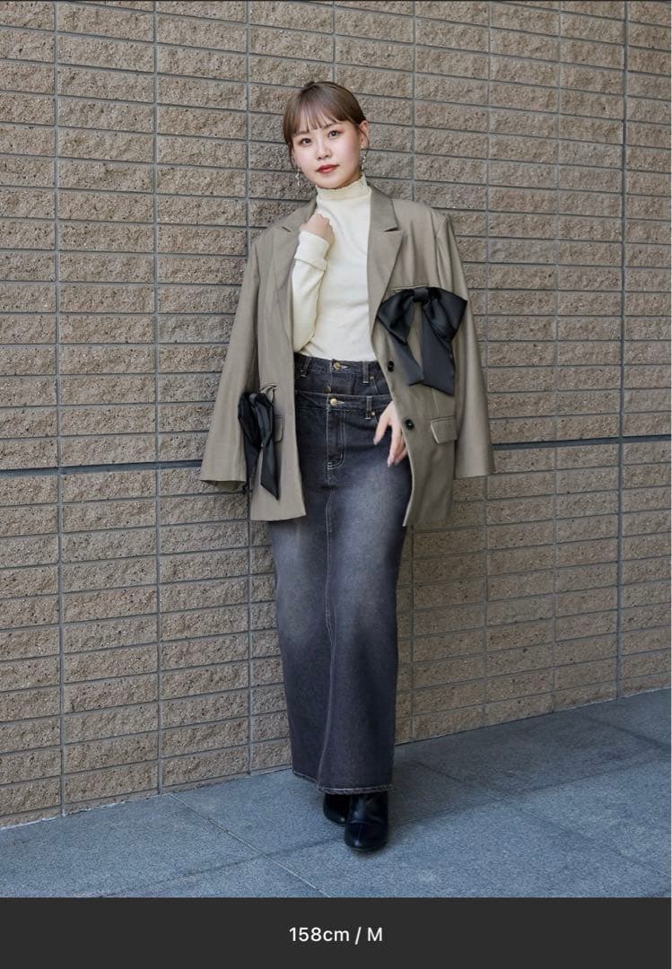 niana ANDRESD フォーリボンラバージャケット ベージュ M リボン