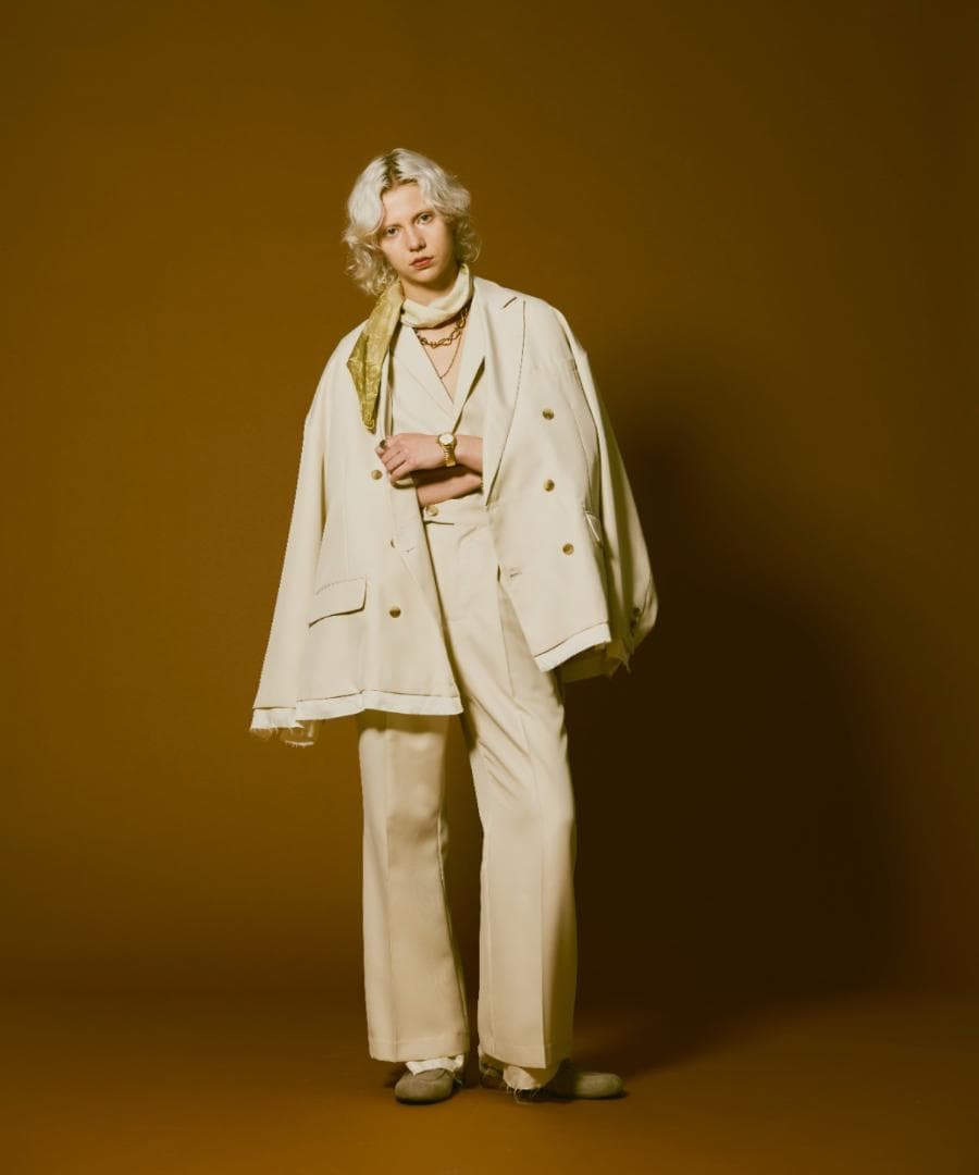 ジャケット・アウター Oversize double-breasted cut off jacket