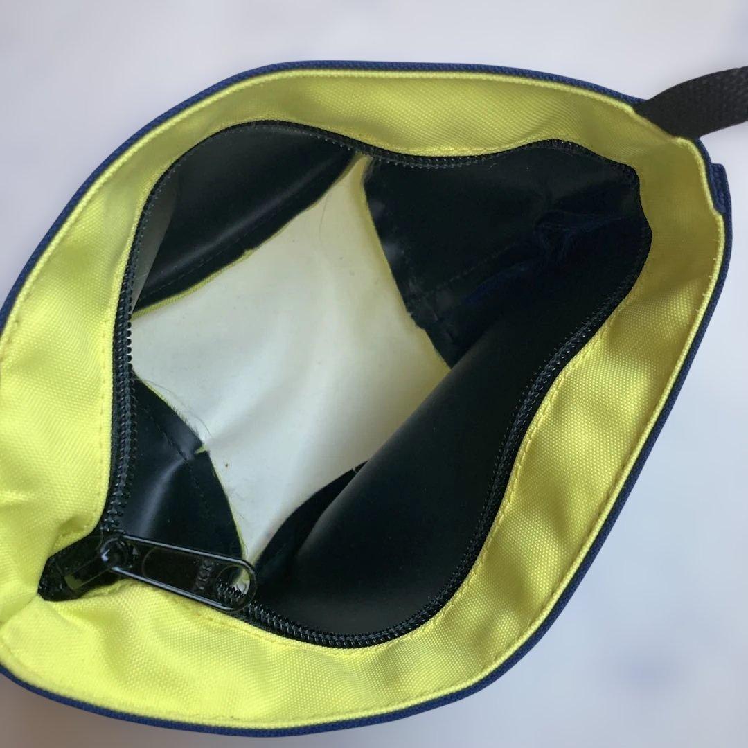 エルベシャプリエ　ショルダーバッグ XS 舟型 ネイビー イエロー