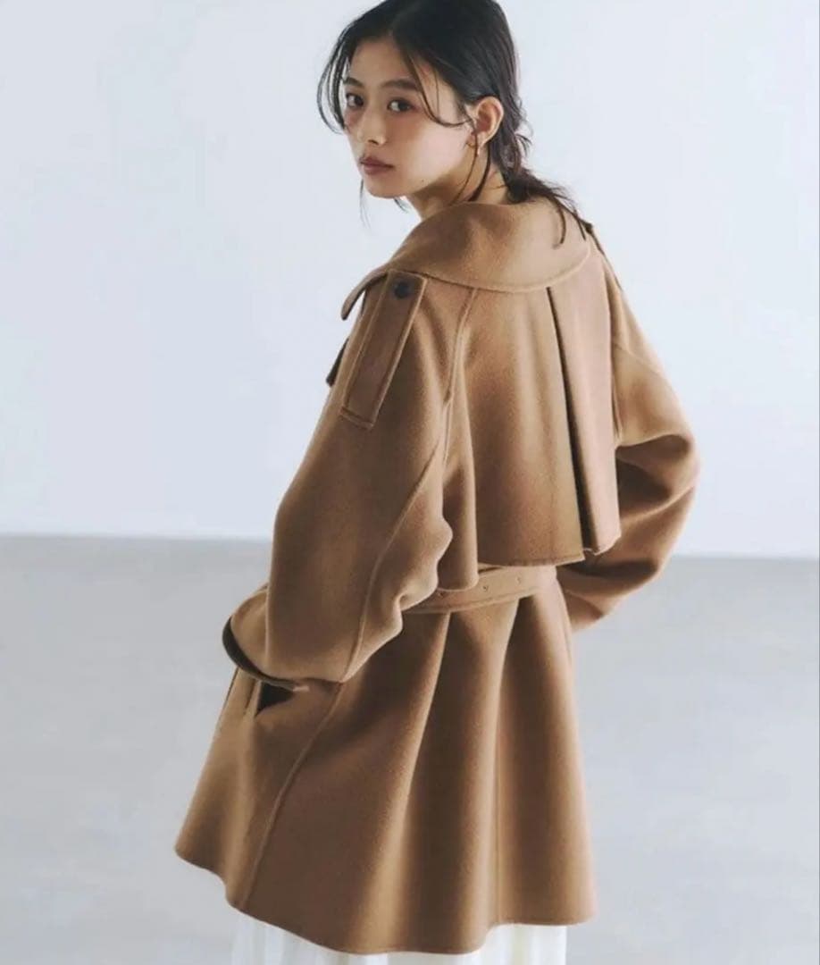 anuans リバーウールミドルトレンチコート