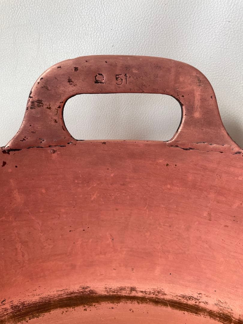 純銅製 銅鍋 特大鍋 両手鍋 職人用 業務用 厨房機器 製菓 天婦羅 51㎝