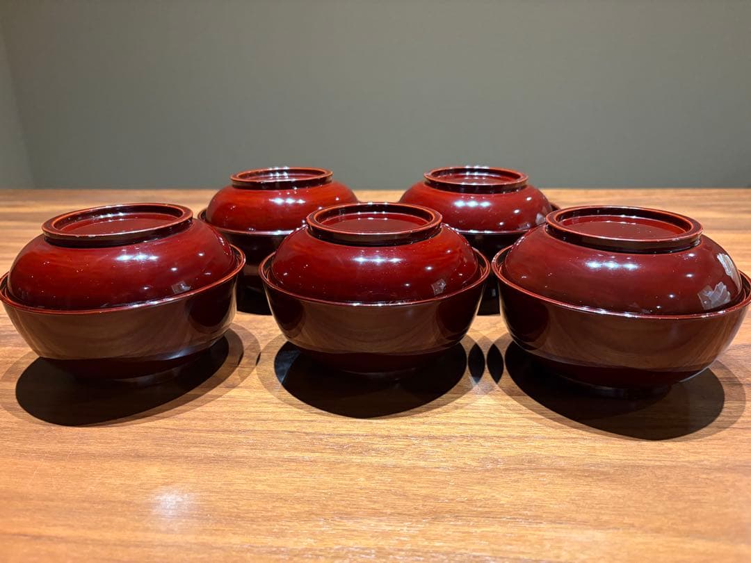 骨董品　明治末期〜大正初期　輪島塗　金蒔絵　漆器椀 煮物椀　茶懐石　5客セット