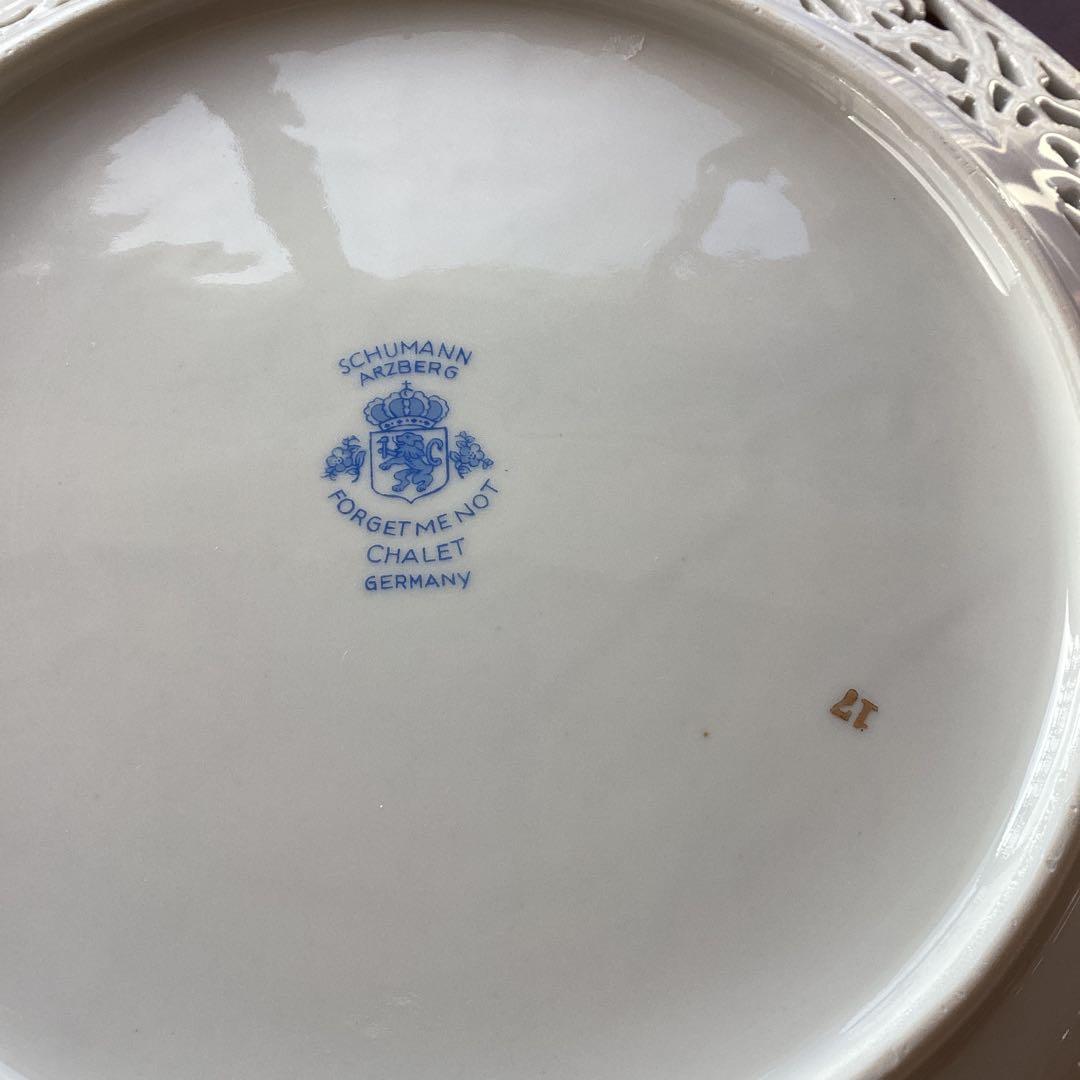 SCHUMANNBAVARIA 勿忘草24cmピアスプレートアンティーク《D》