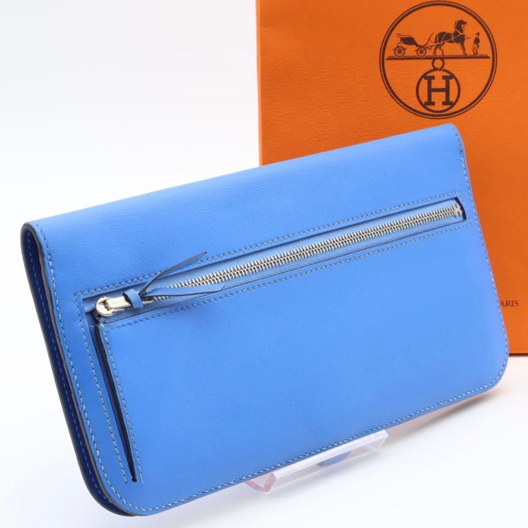 【極美品】HERMES ドゴンロング　ヴォースイフト　ブルーパラダイス　長財布