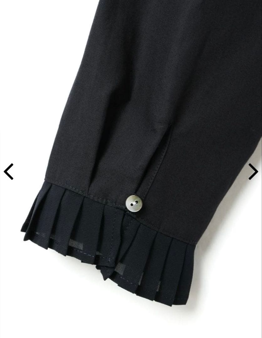 mizuiro ind プリーツカラーシャツ ブラック