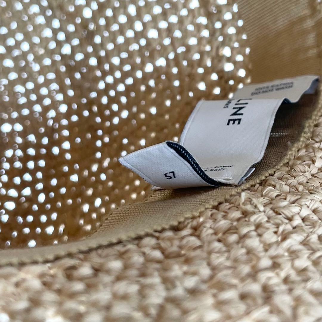 極美品★セリーヌ　ラフィア　バケットハット　帽子　トリオンフ　レディース　S