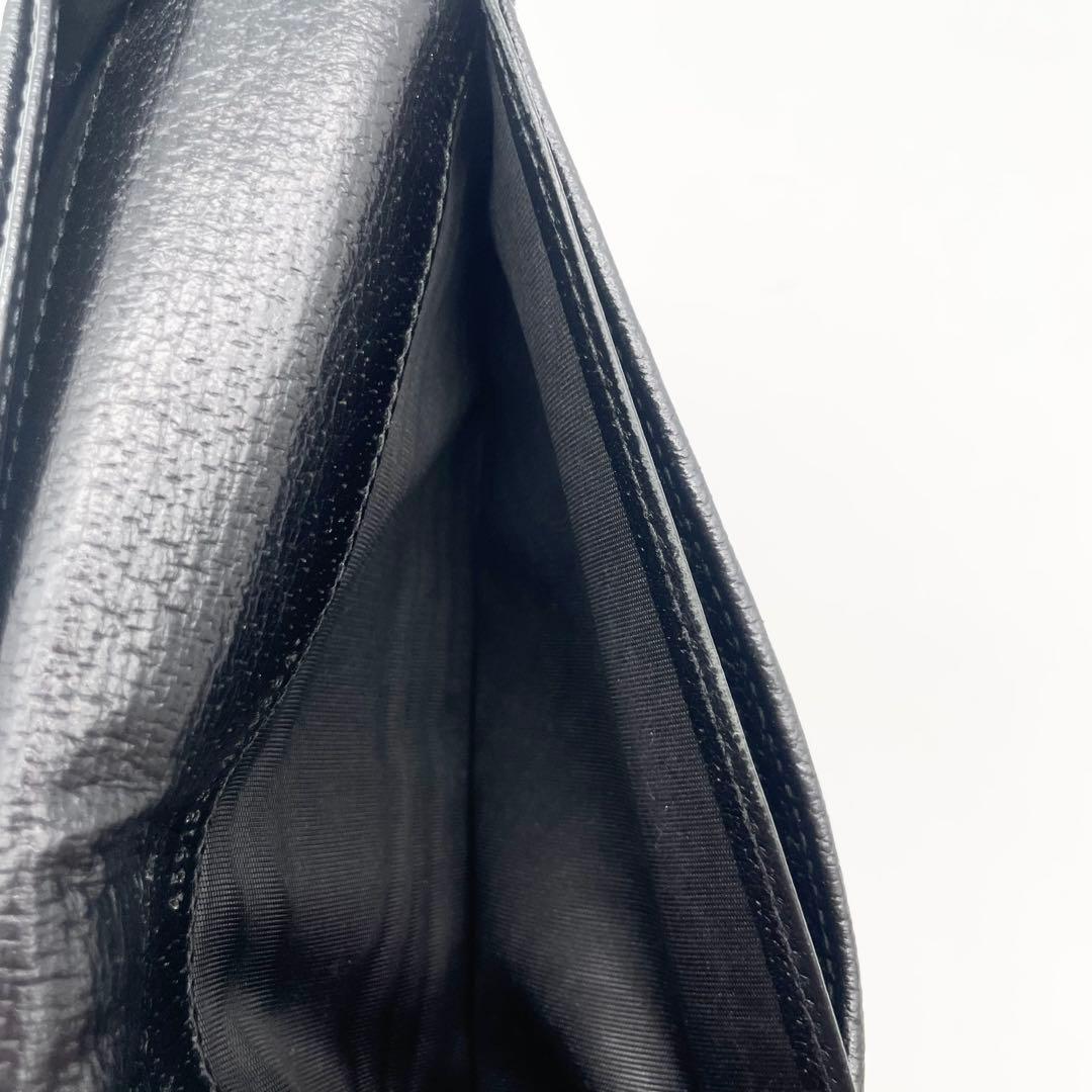 GUCCI マーモント　GGロゴ　長財布　レザー　ブラック