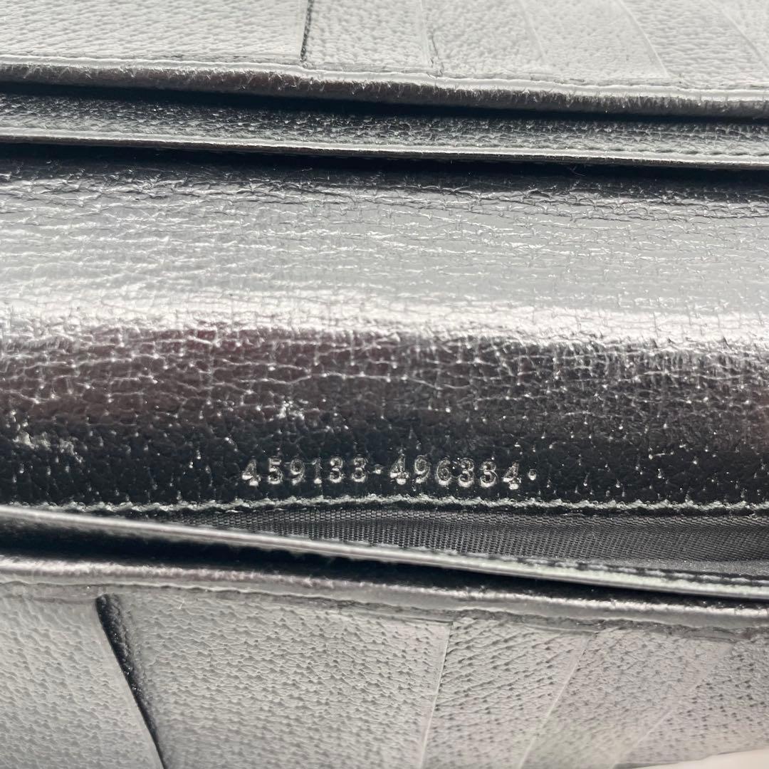 GUCCI マーモント　GGロゴ　長財布　レザー　ブラック