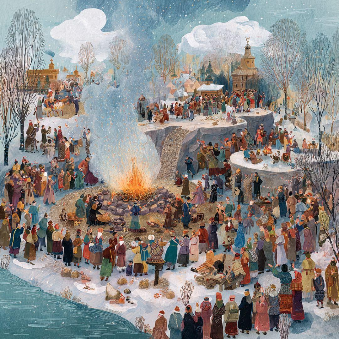 ロシア雑貨☆『マースレニッツァ』バター祭りマトリョーシカ5Pイースター オリガ