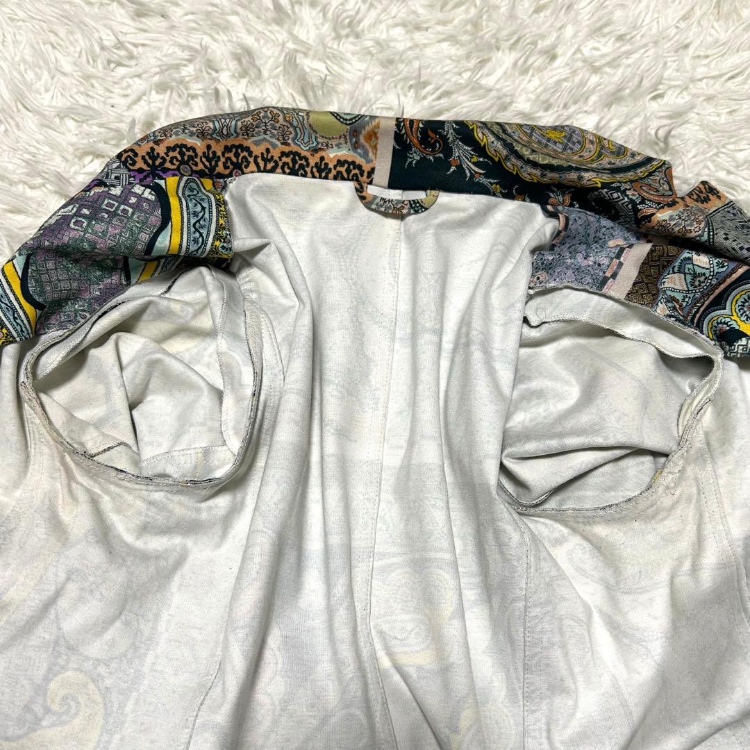 良品　エトロ　テーラードジャケット　42 マルチカラー　ストレッチ　総柄