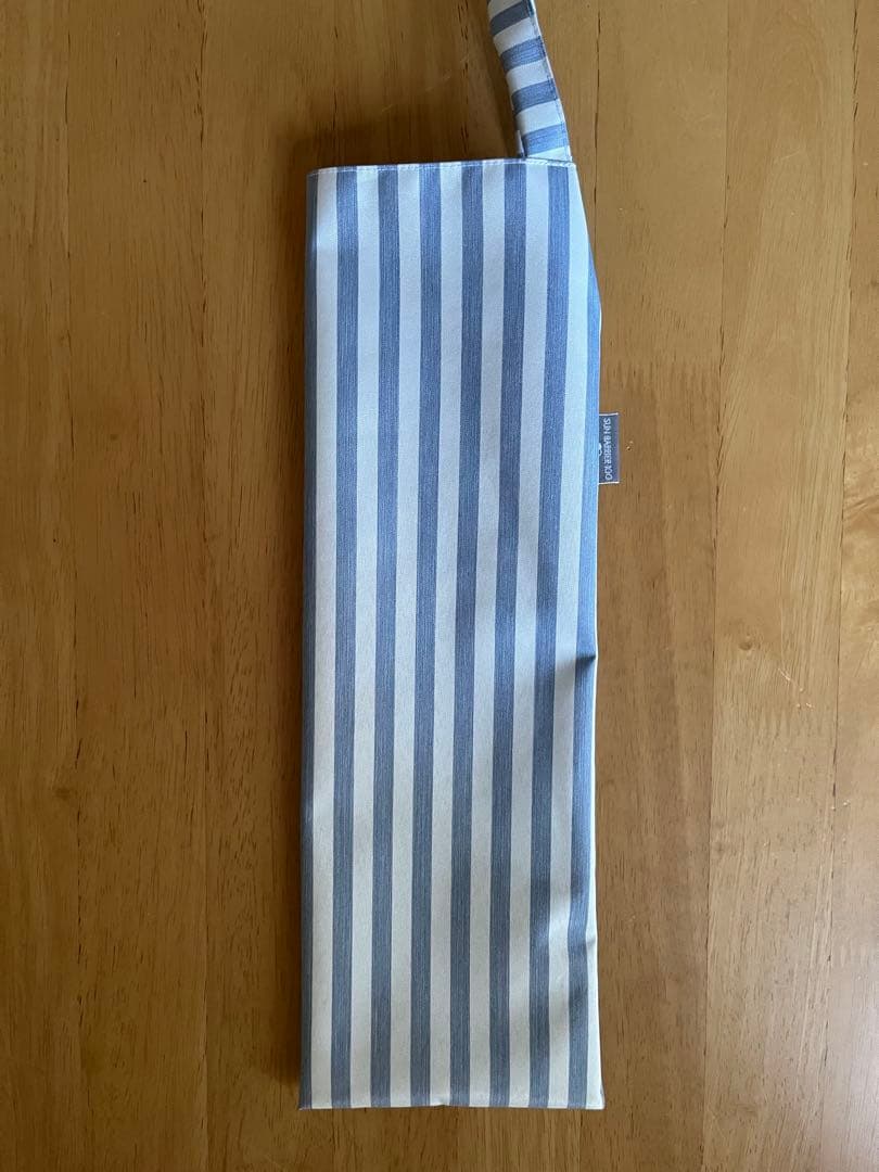 【美品 】 サンバリア100 日傘 2段折　ストライプブルー