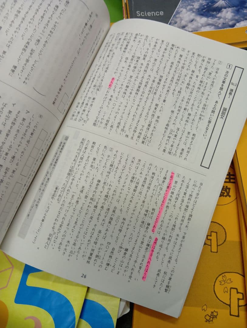 浜学園　小５　国語/算数/理科/春/夏/冬　テキスト　2024年使用版　 中古
