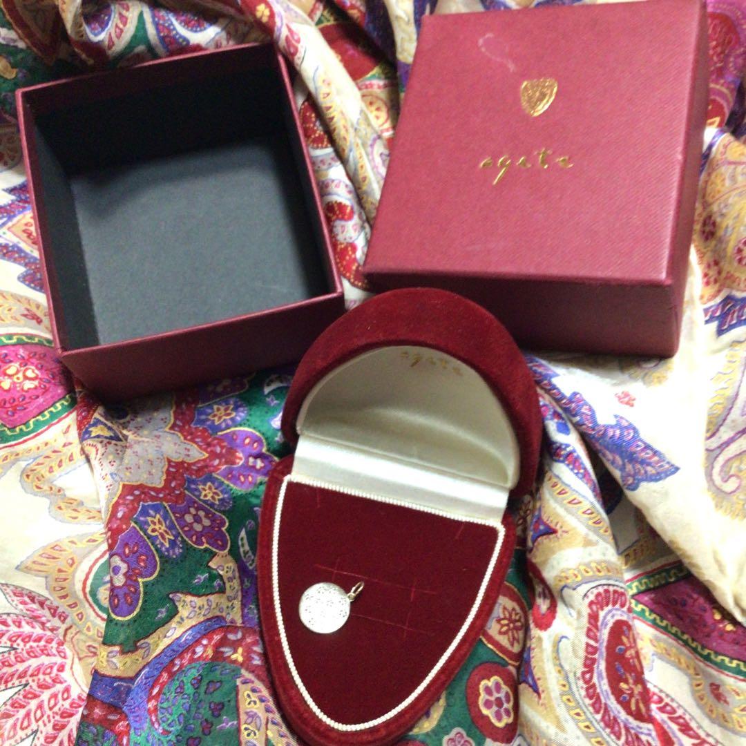 アガット　ペンダントトップ　チャーム　シルバー　Ｋ10 ダイヤ0.06カラット