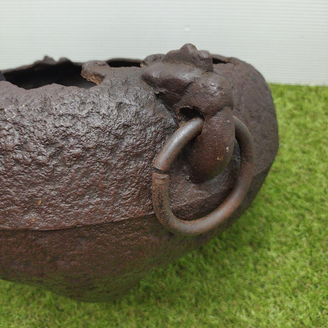 骨董品 南部鉄器 風炉 風炉釜 茶道具 煎茶道具 車軸釜 火鉢