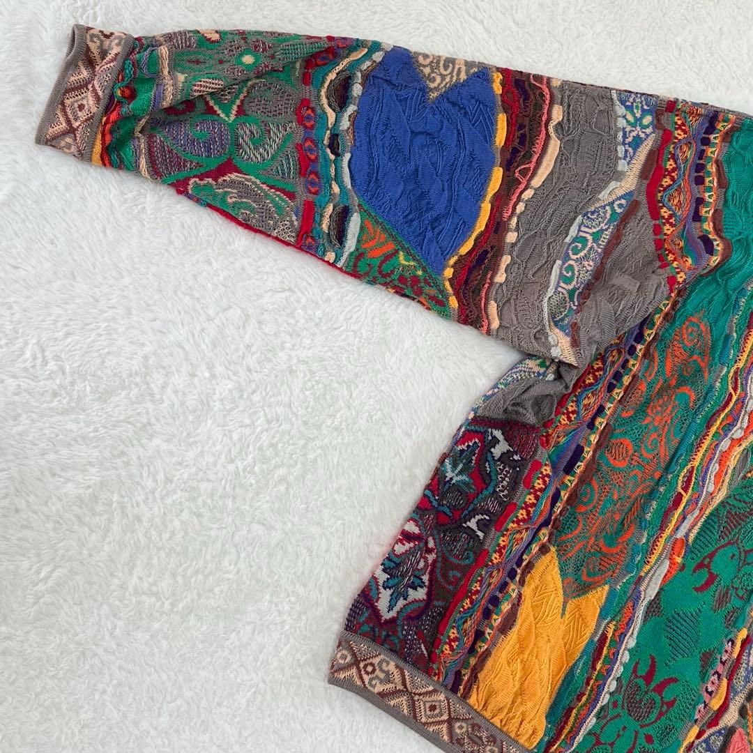 COOGI クージー　ニット　3D コットン　総柄　花柄　S