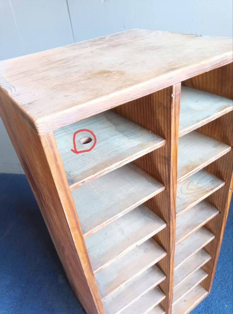 木製収納ラック 8段 ナチュラルウッド　レトロ　ヴィンテージ