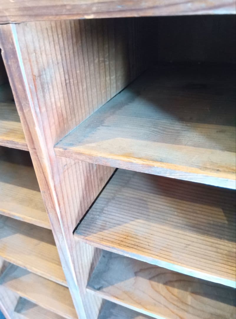 木製収納ラック 8段 ナチュラルウッド　レトロ　ヴィンテージ