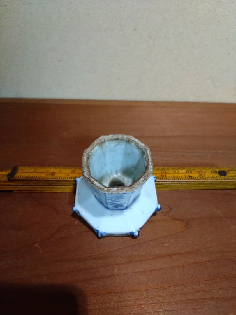 古染付 春曉 詩紋 蓋置 三宝 墨床 五言絶句