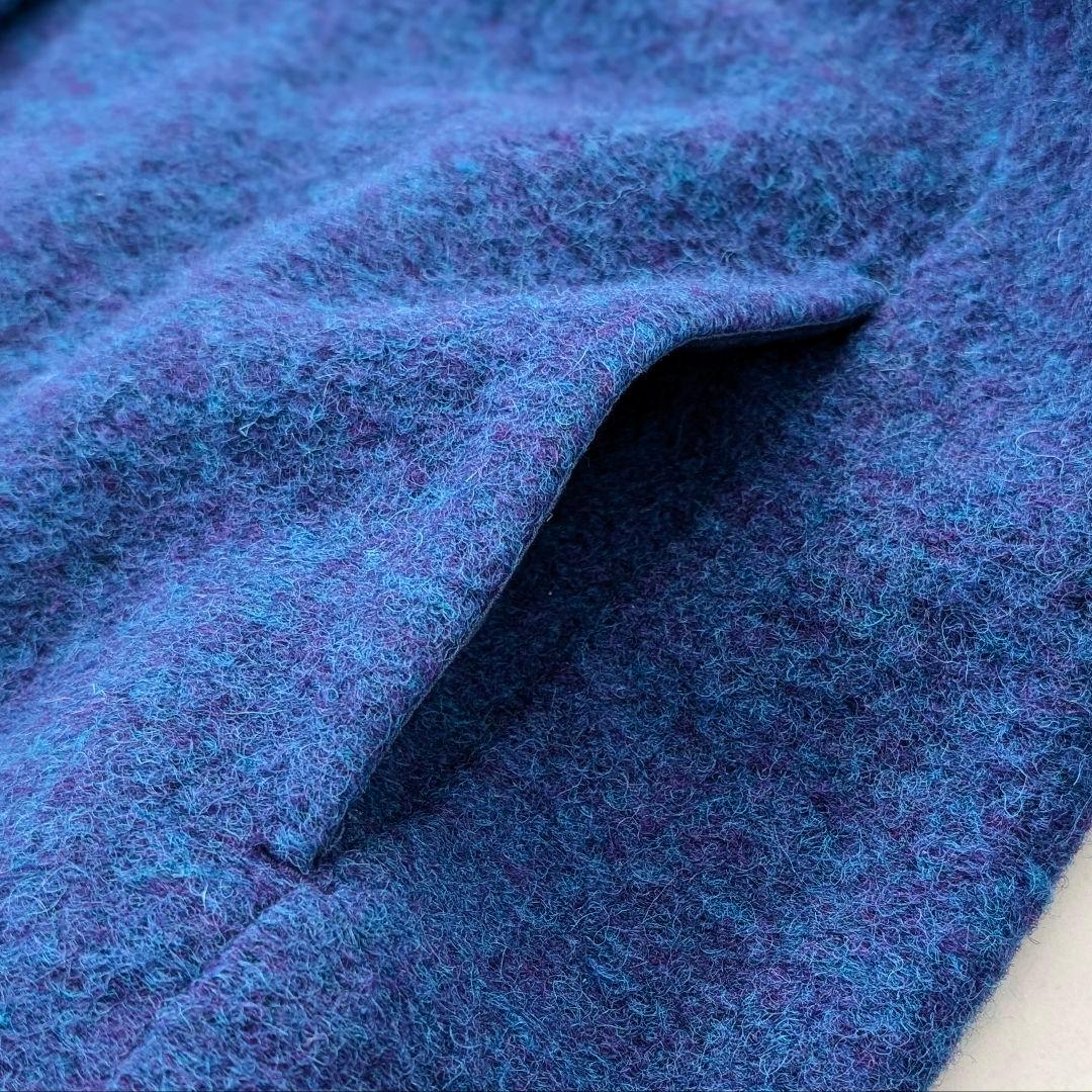 極美品★NOMBRE IMPAIR スライバーニットショートコート ブルー