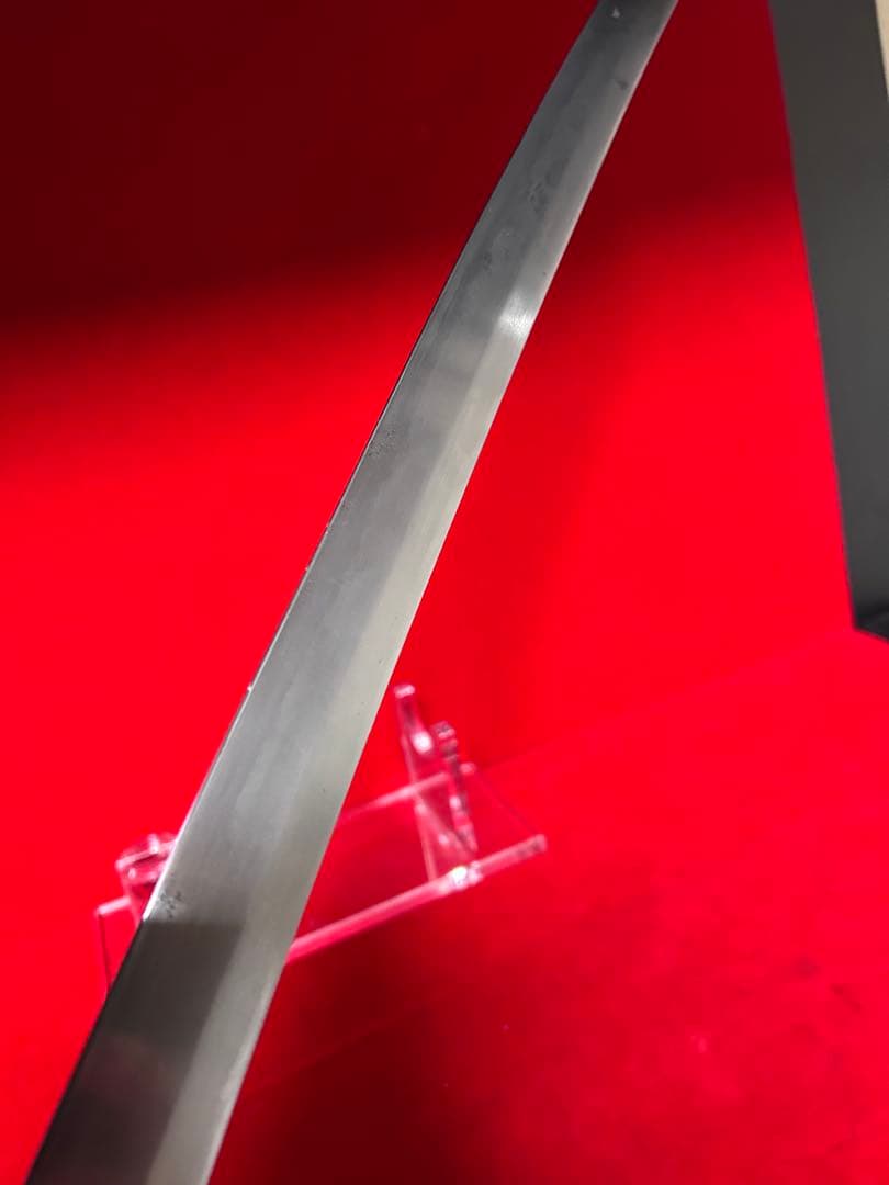 01563 包丁　マグロ包丁　両刃　玉鋼　乱れ刃紋　刃付　未使用品