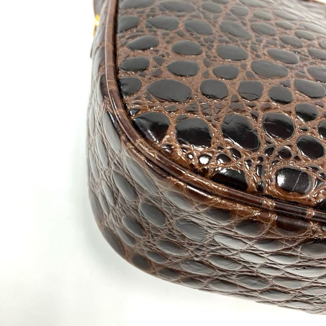 大人気☆フェラガモ☆ショルダーバッグ☆ヴァラリボン☆クロコ型押し☆革☆ブラウン！