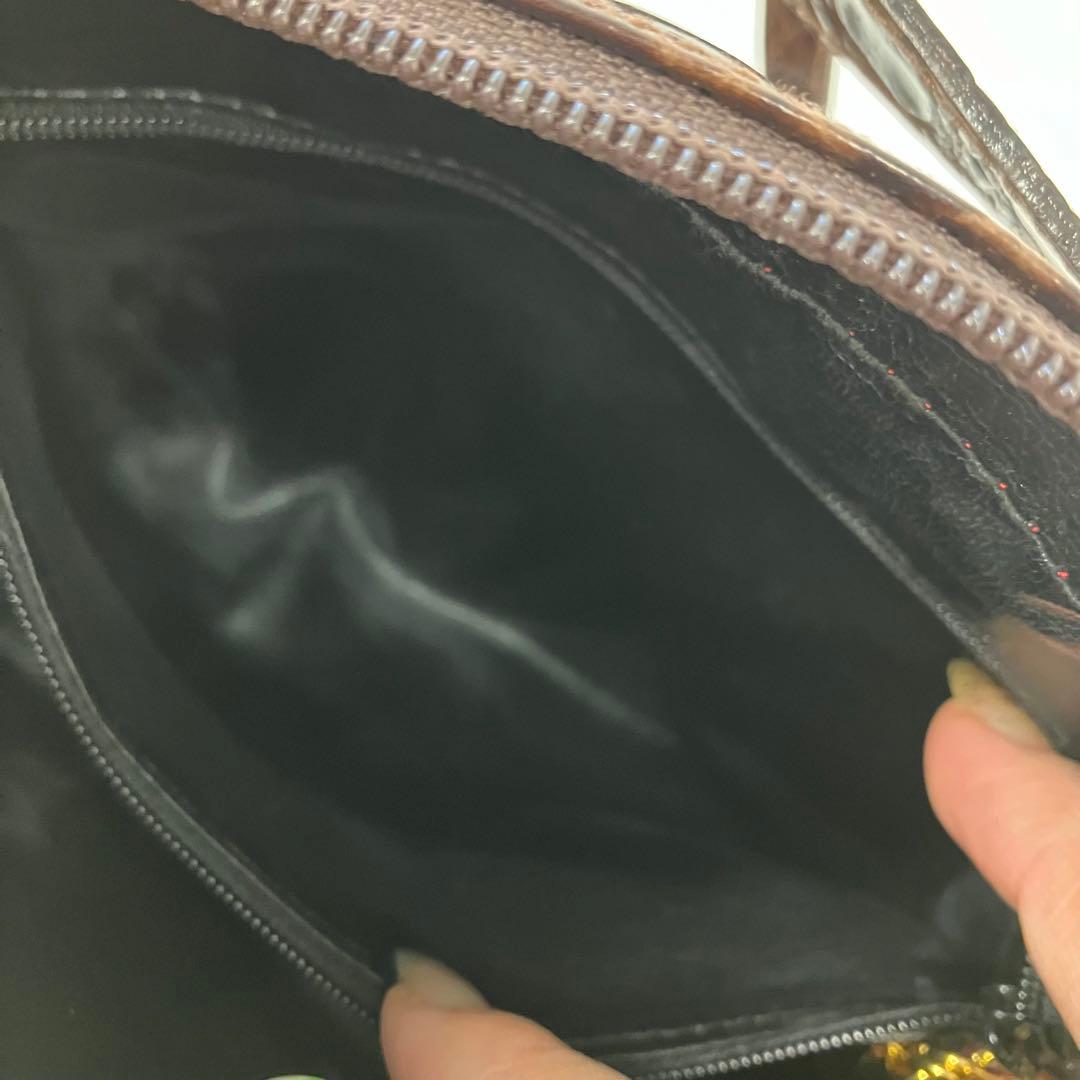 大人気☆フェラガモ☆ショルダーバッグ☆ヴァラリボン☆クロコ型押し☆革☆ブラウン！